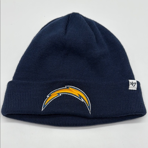 NFL Los Angeles Chargers Youth Cuffed Knit Navy Blue Cap Hat Beanie One Size - Picture 1 of 4